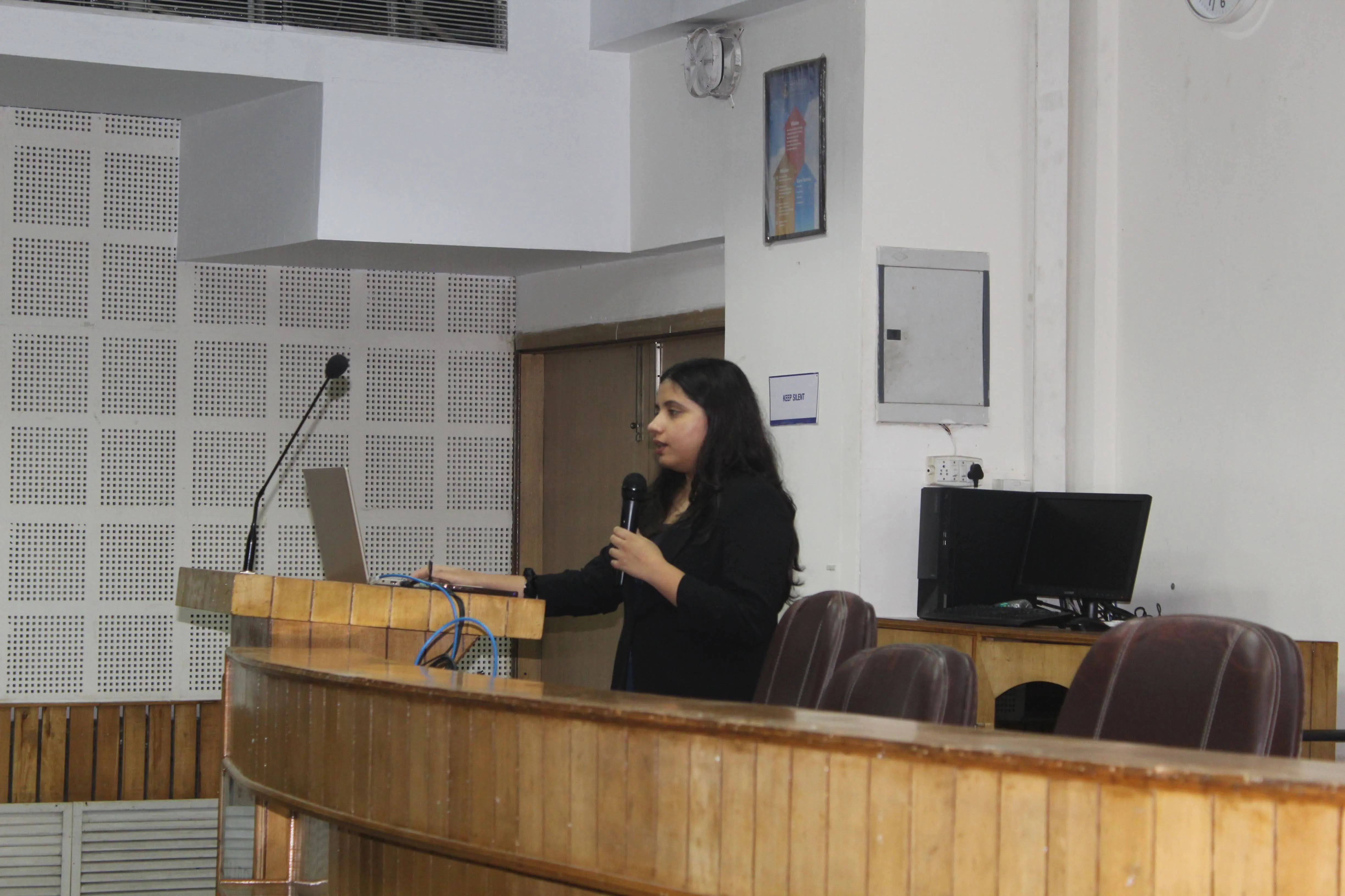 Swastika speaking at a meetup